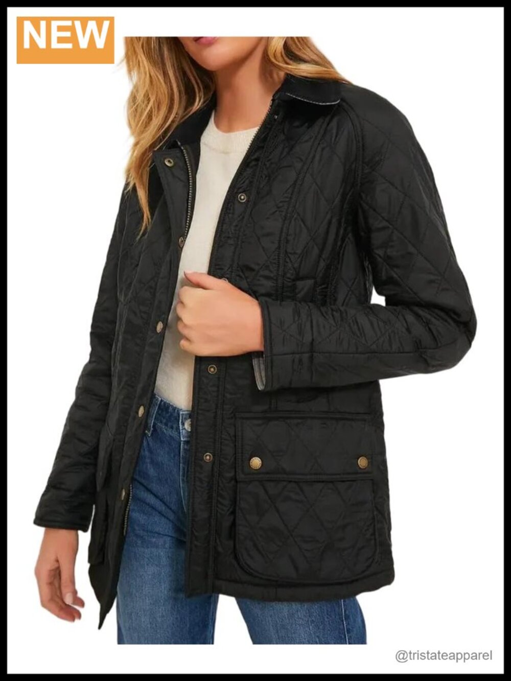 Quilted Jacket with Diamond Pattern Cuff Button Up Cardigan Padded Coat Pockets